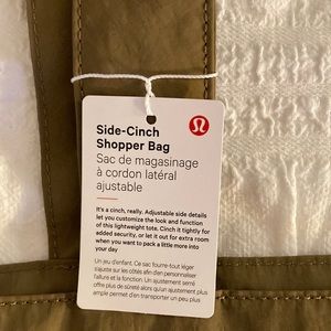 Nwt lululemon side cinch shopper bag color artefact